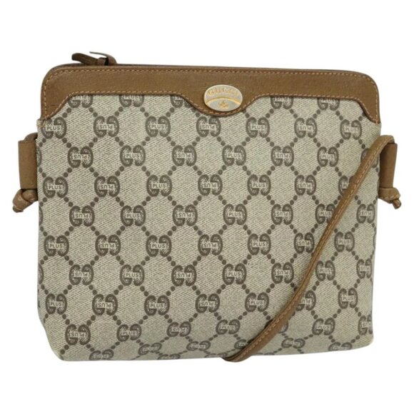 GUCCI GG Plus Supreme Shoulder Bag PVC Beige Auth ep8482 - Picture 1 of 14